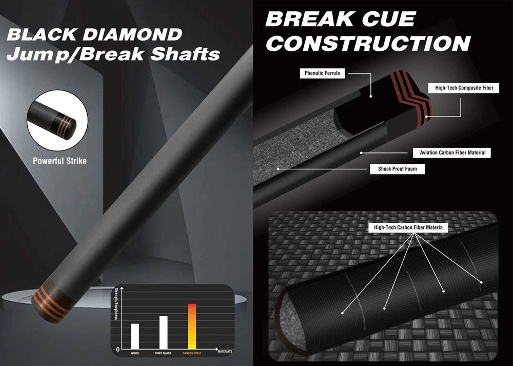 Break Cue Carbon/Graphite 2pce