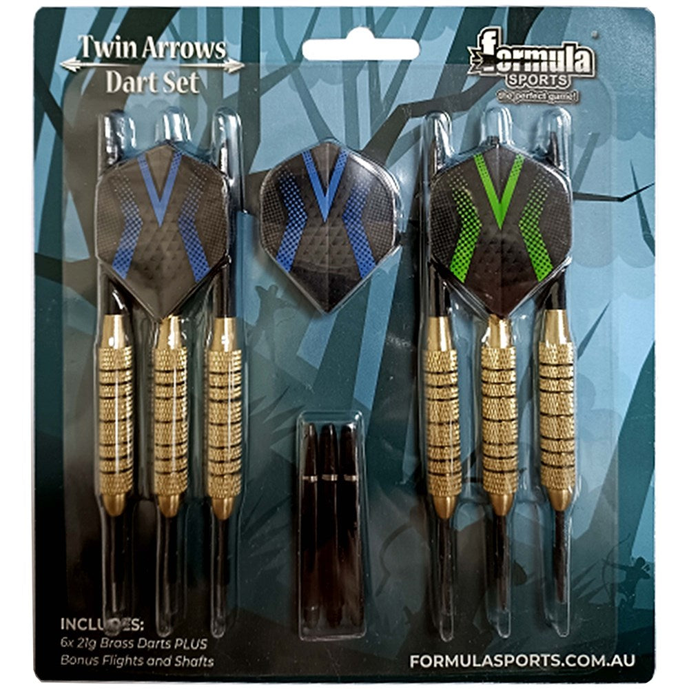 Twin Arrows 21g Brass Darts Set
